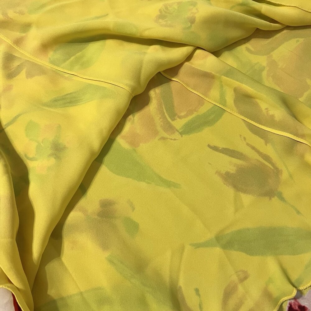 Ralph Lauren Purple Label Silk Floral Skirt Yellow Multi Size 6 - Picture 9 of 13